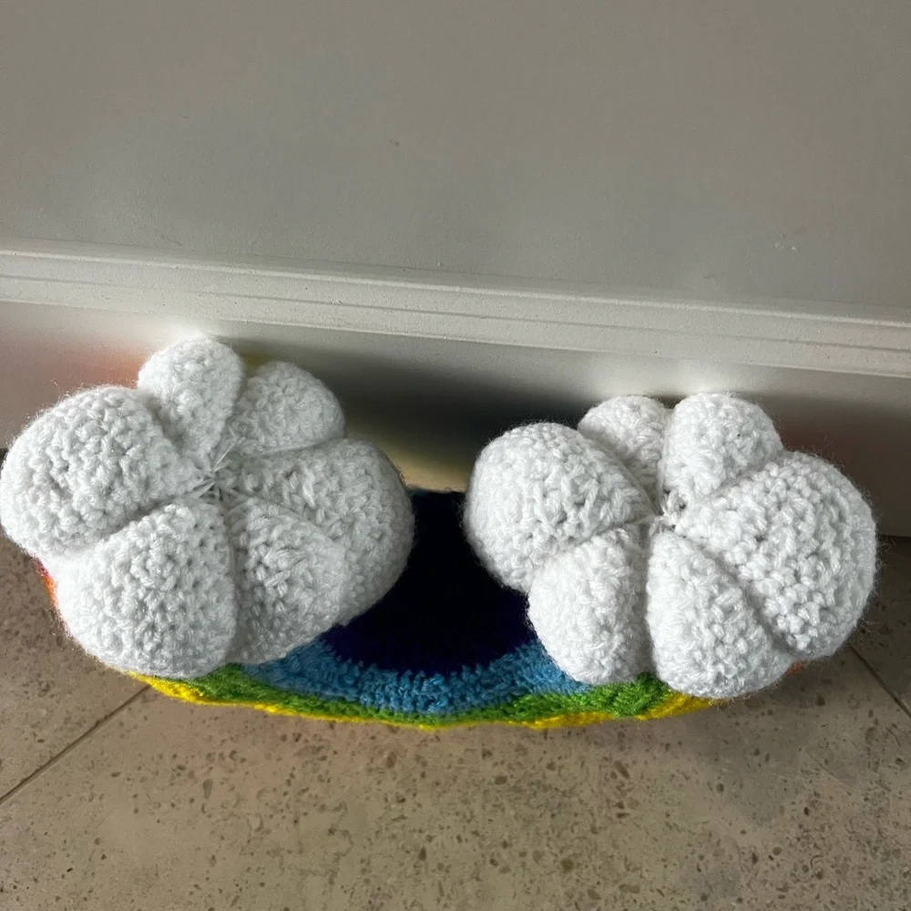 Hand Crocheted Happy Little Rainbow Pillow Plushie! - Picture 8 of 15